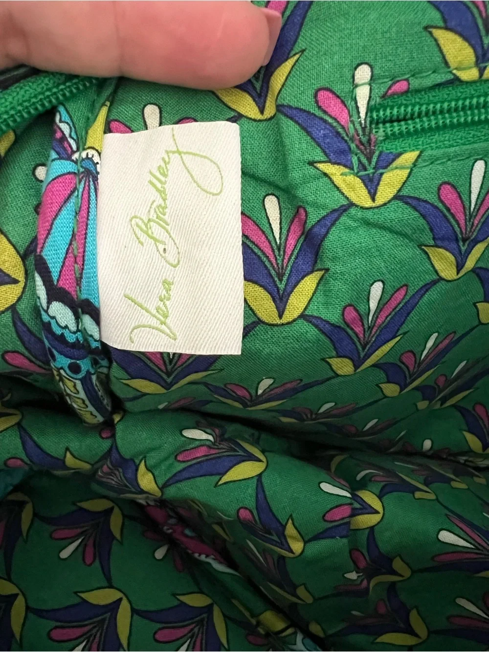 Vera Bradley Emerald Paisley “Medium Bowler” Bag & Coin Purse